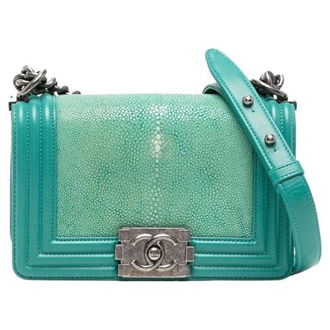 chanel galuchat boy stingray green|Chanel Small Galuchat Boy Bag .